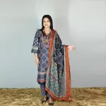 Digital Printed Muslin Cotton Silk 3PC Embroidered Suit